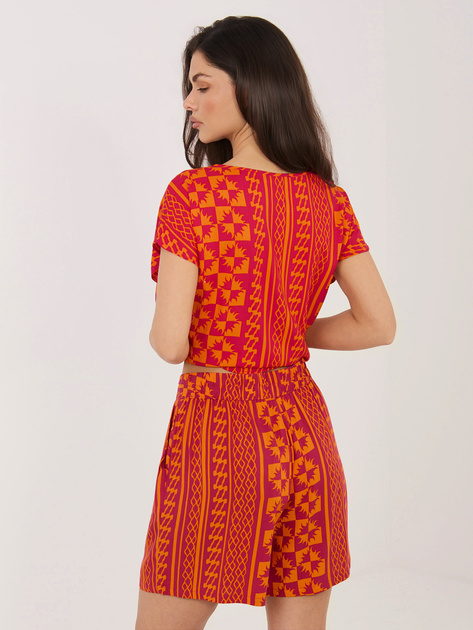 Pomarańczowe letnie szorty we wzory SUBLEVEL