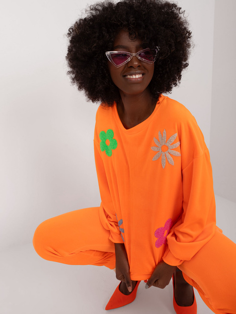 Hurt Fluo pomarańczowy komplet welurowy ze spodniami