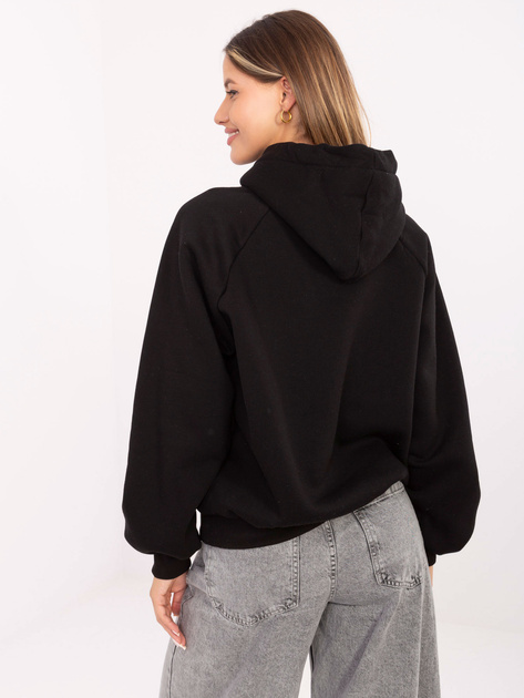 Czarna dresowa bluza oversize z kapturem