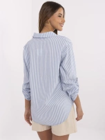 Niebiesko-biała klasyczna koszula damska w paski