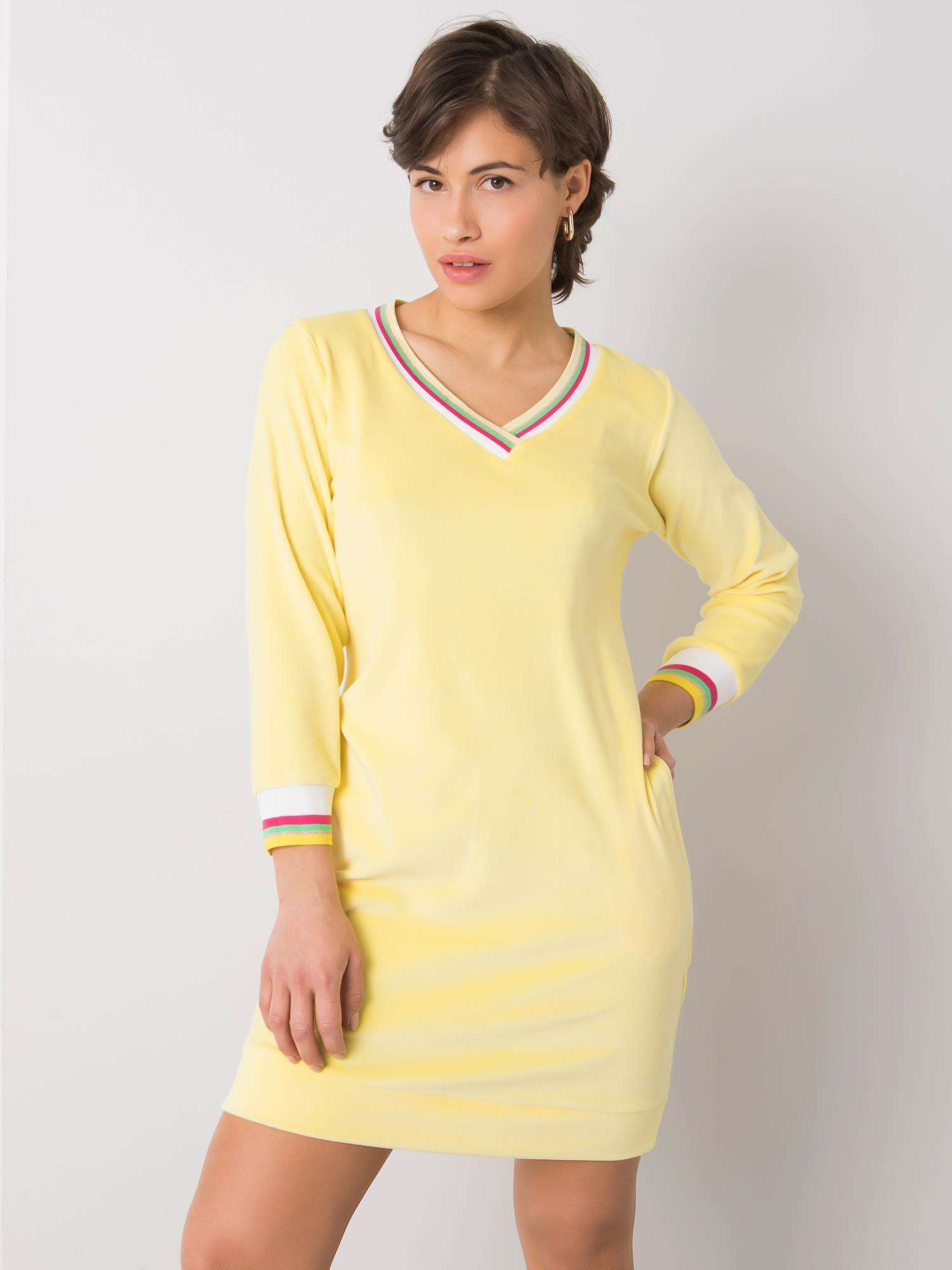 Gelbes Samtkleid Aspen RUE PARIS.