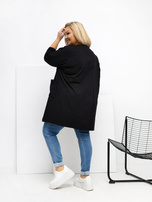 Czarna długa bluzka plus size z rękawem 3/4
