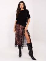 Czarny damski sweter ze ściągaczami