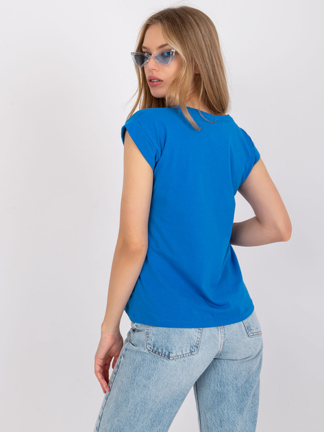 Ciemnoniebieski t-shirt basic Atlanta RUE PARIS