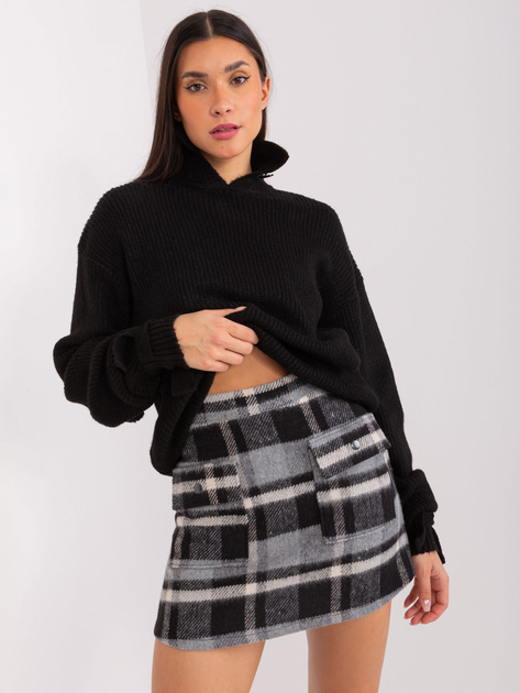 Hurt Ciemnoszara trapezowa spódnica z kieszeniami