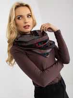 Hurtownia Szara damska chusta komin z nadrukiem 