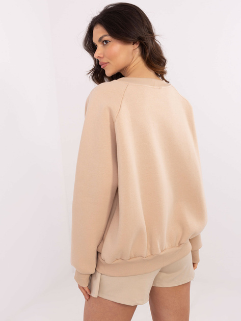 Hurt Beżowa dresowa bluza z okrągłym dekoltem