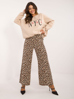 Hurt Beżowa bluza bez kaptura z okrągłym dekoltem