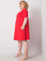 Czerwona sukienka plus size z krótkim rękawem Bellamy