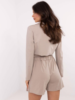 Hurt Ciemnobeżowe garniturowe spódnico-spodenki