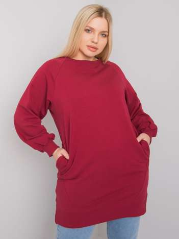 Bordowa gładka bluza plus size Toledo