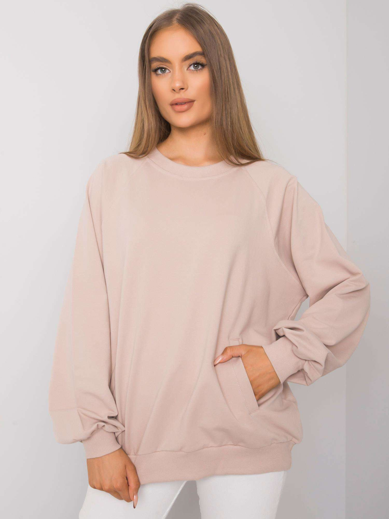 Helle beige Sweatshirt mit Taschen Gaelle RUE PARIS.