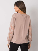 Dark beige blouse with lace Shantelle RUE PARIS