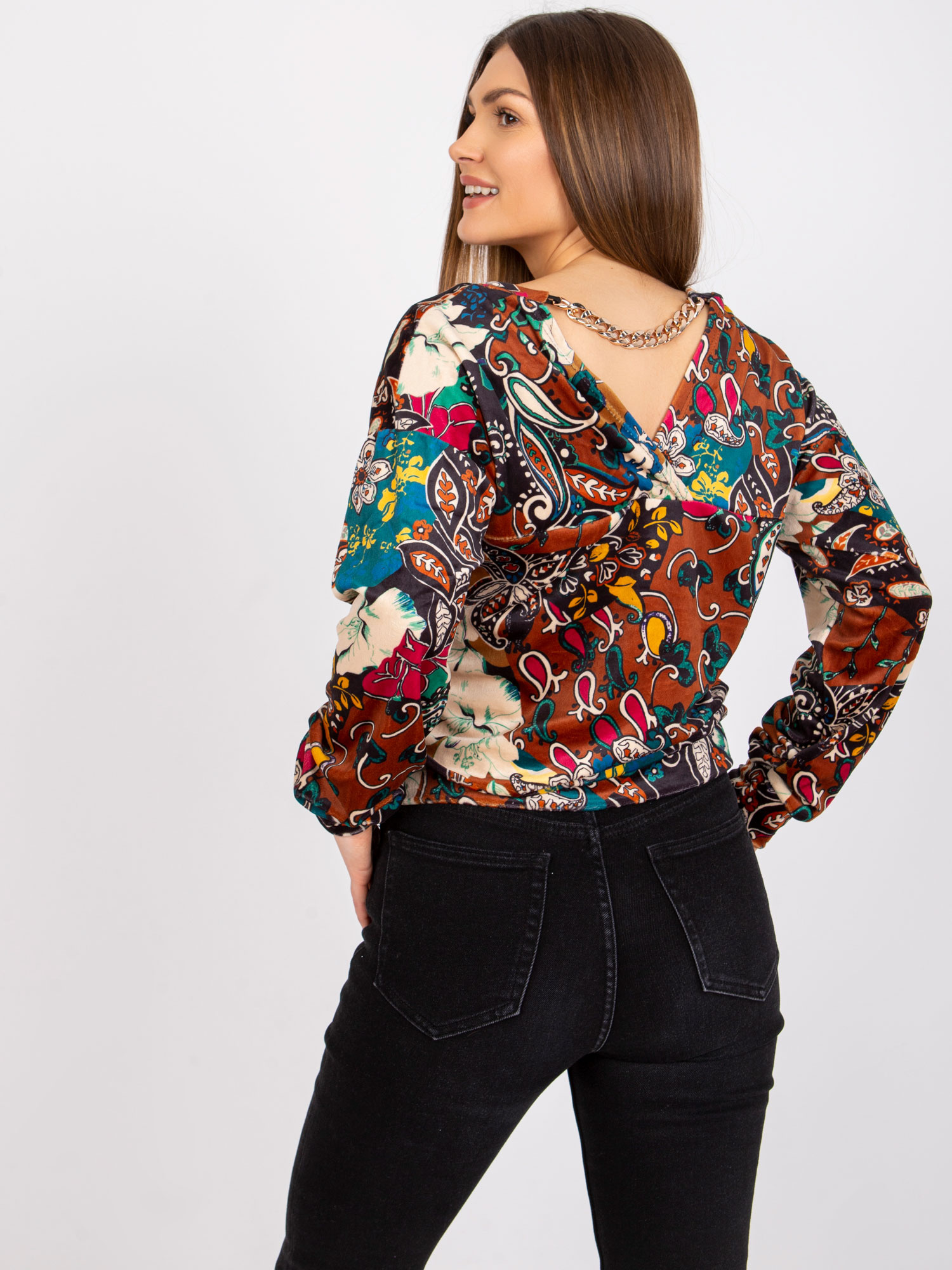 Brown blouse with Nicola patterns 