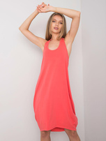 Koralowa sukienka z bawełny Unity OCH BELLA
