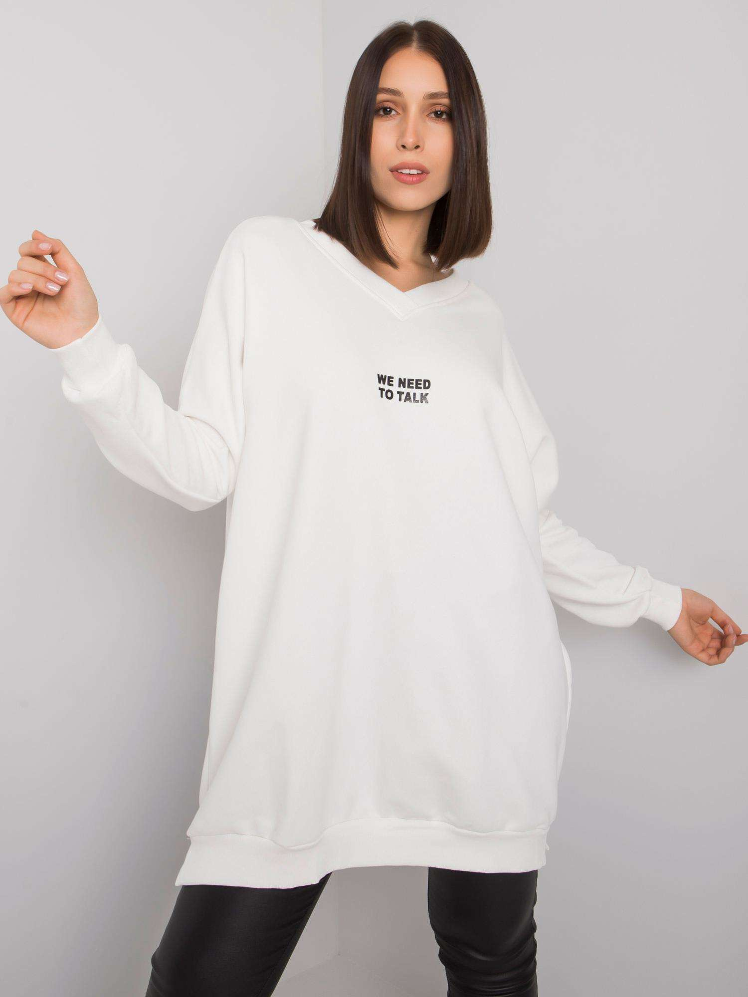 Ecru tunika plus size bawełniana Raella