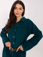 Morska sztruksowa koszula z kołnierzykiem