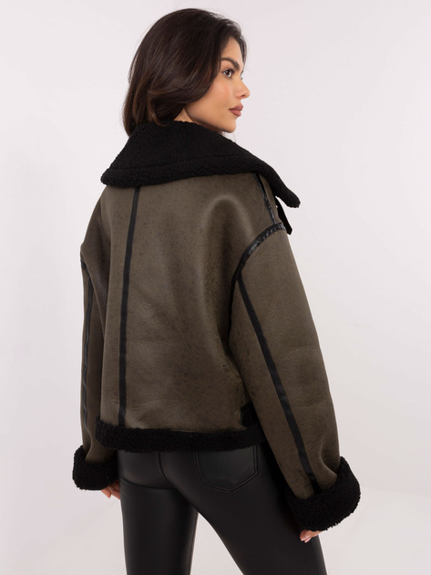 Hurtownia Khaki ocieplana kurtka zimowa typu biker