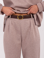 Hurt Ciemnobeżowe melanżowe dresowe spodnie z wiskozą