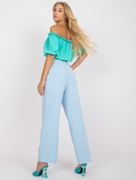 Jasnoniebieskie damskie spodnie od garnituru RUE PARIS 