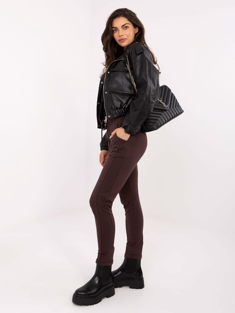 Ciemnobrązowe dresowe spodnie z wiązaniem BASIC FEEL GOOD