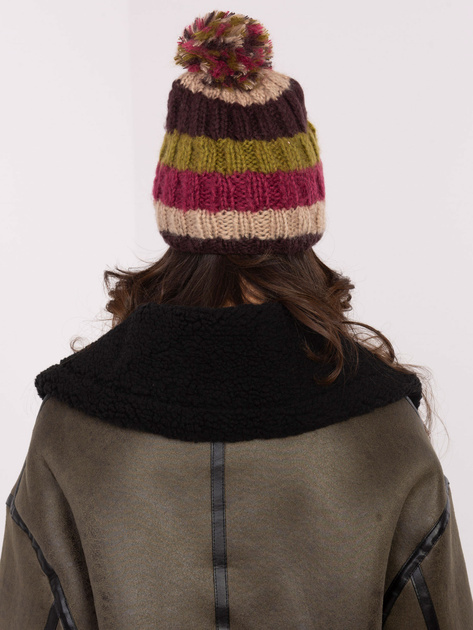 Hurt Ciemnobeżowo-khaki zimowa czapka damska