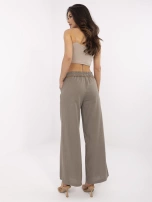 Ciemnobeżowe letnie spodnie z kieszeniami 