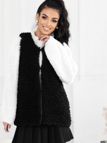 Czarna kamizelka teddy z podszewką 