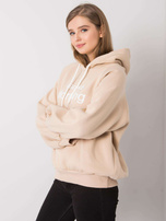 Beżowa ocieplana bluza oversize z kapturem Alice
