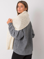 Ecru szalik damski ze złotą nicią