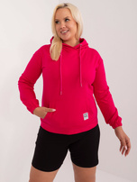 Velkoobchod Fuchsie dámská mikina plus size s tkaničkami.