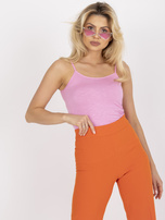 Różowy wiskozowy top na cienkich ramiączkach