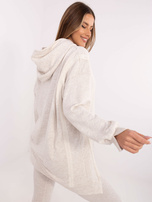 Hurt Jasnobeżowy melanżowy komplet z bluzą z rozcięciami