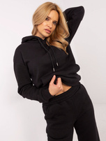 Hurt Czarny dresowy komplet damski z ociepleniem