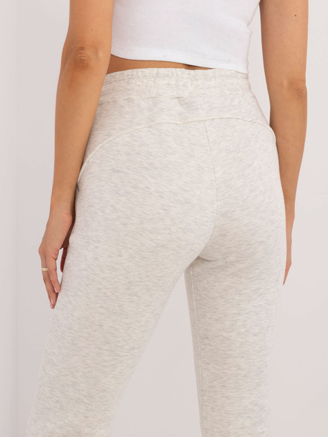 Hurt Jasnoszare melanżowe gładkie spodnie dresowe z wiązaniem