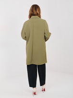 Khaki piankowy płaszcz z broszką RUE PARIS 