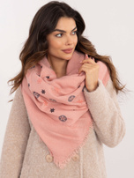 Hurtownia Różowy damski szal z frędzlami