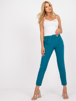 Morskie spodnie od garnituru z paskiem Giulia