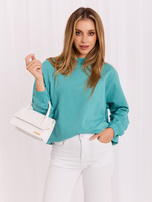 Türkisfarbener Basic-Oversize-Sweatshirt.