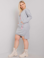 Szara melanżowa sukienka dresowa plus size Akira 