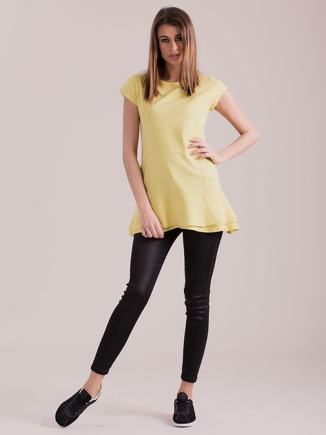 Żółta tunika z warstwowymi falbanami