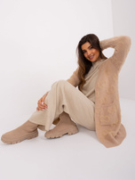 Hurtownia Beżowy kardigan z kieszeniami