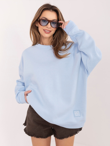 Pastelowa niebieska ocieplana bluza oversize RUE PARIS