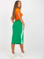 Hurt Zielona dresowa midi spódnica basic z wiązaniem RUE PARIS 