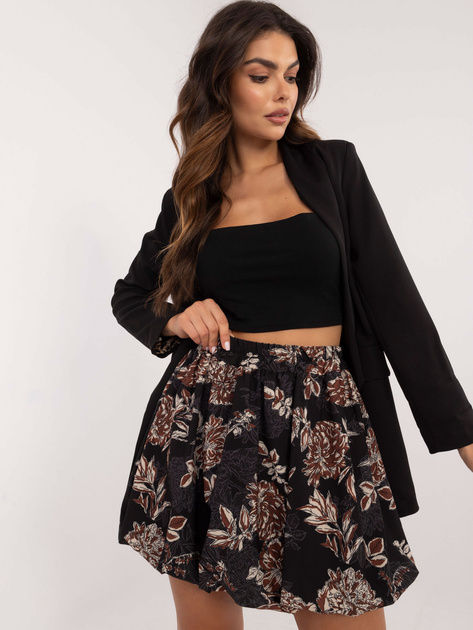 Hurt Czarna mini spódnica w kwiaty
