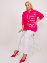 Hurt Fuksjowa casualowa bluzka plus size z bawełny