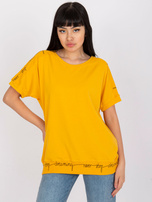 Jasnopomarańczowa bawełniana bluzka na co dzień