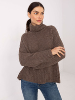 Fango damski sweter golf o grubym splocie