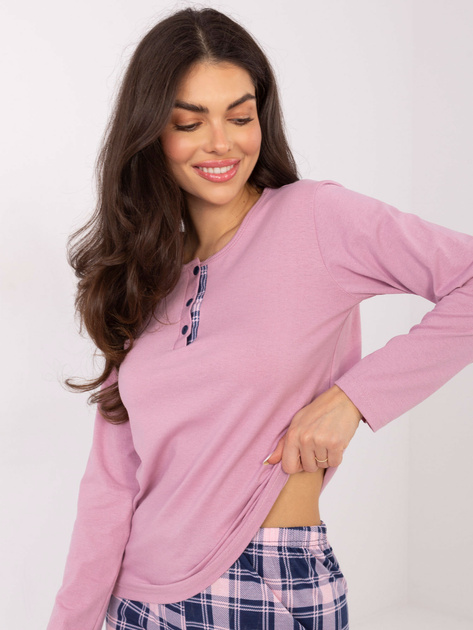 Brudnoróżowa damska piżama z bawełny