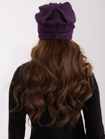 Hurtownia Ciemnofioletowa czapka z dzianiny